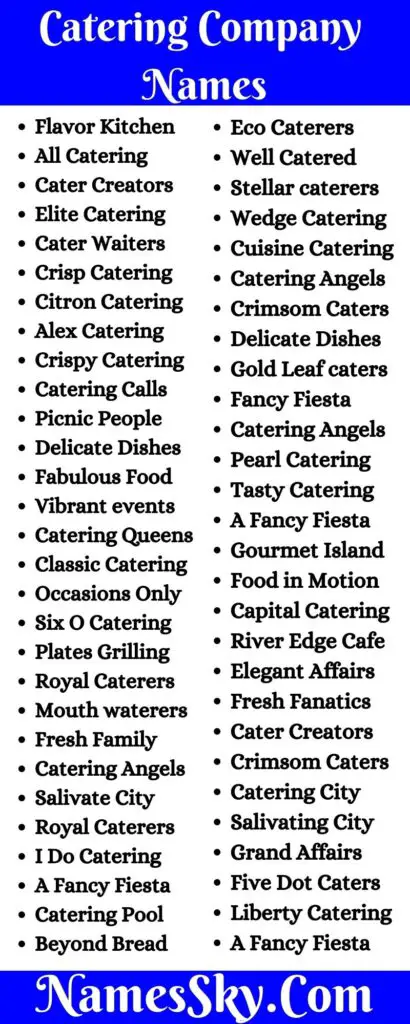 Catering Company Names: 267+ Great Names For Catering Business