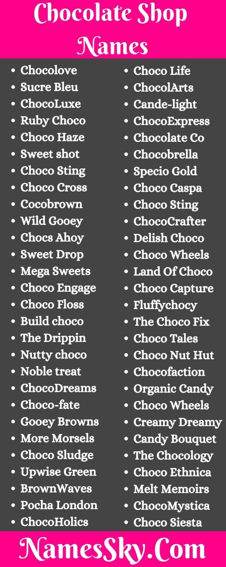 Chocolate Shop Names: 271+ Best Names For Chocolate Business & Company
