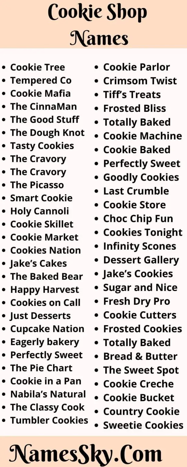 Cookie Shop Names Ideas For New Cookie Business & Company