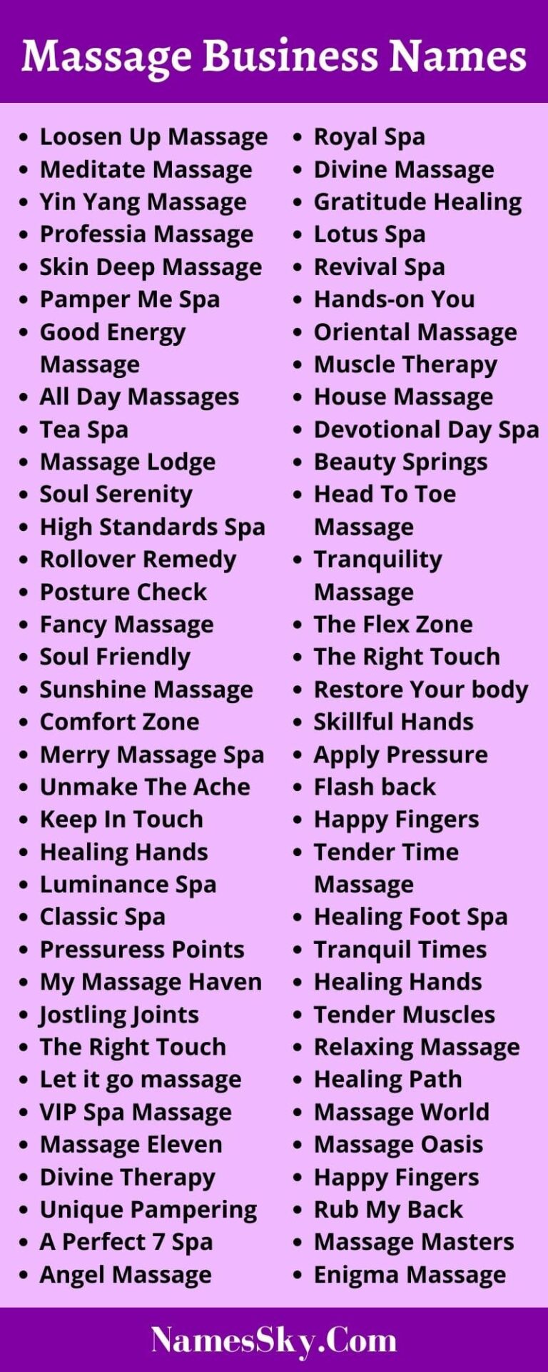 600 Massage Business Names Ideas List And Suggestions Also 2021 3717