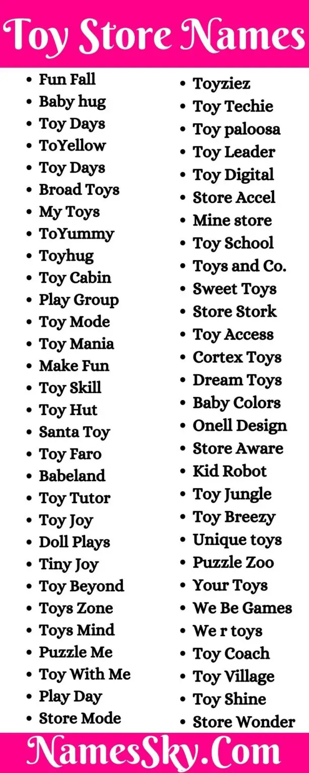 Toy Store Names 290 Online Names For Toy Company And Business 