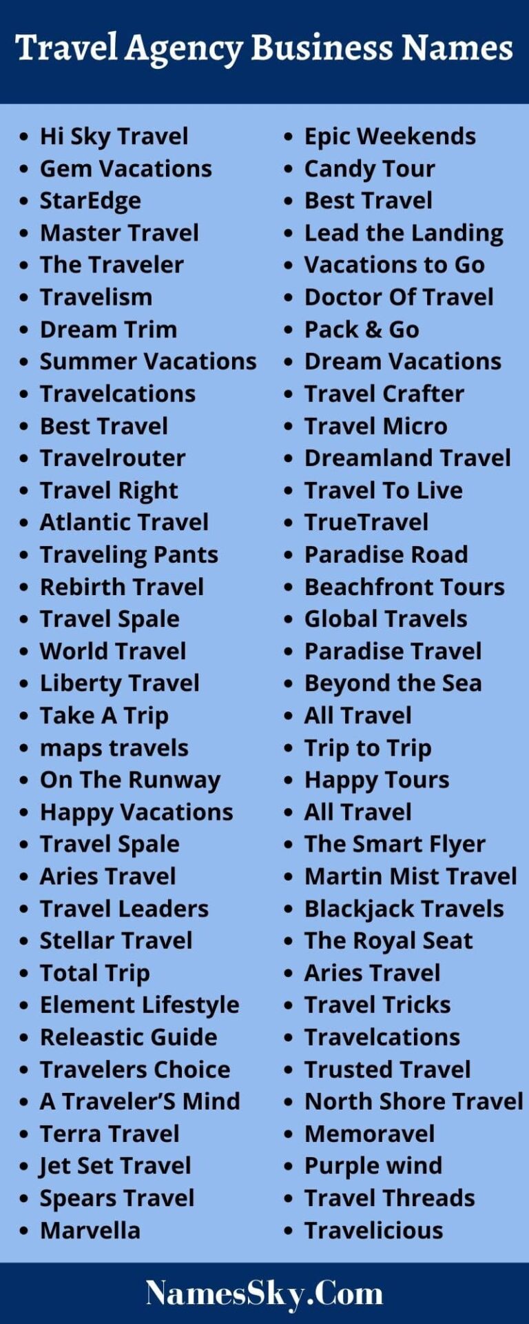 Popular Travel Agency Names