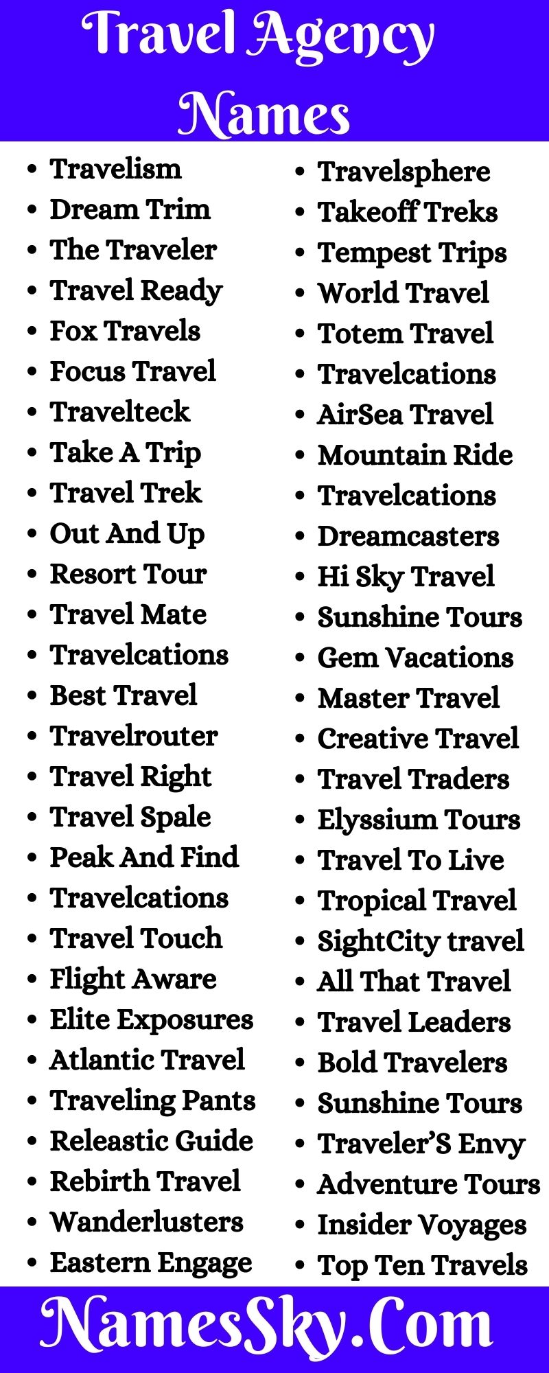 Travel Agency Names