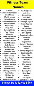 Fitness Team Names: 501+ Fitness Challenge Team Names Idea