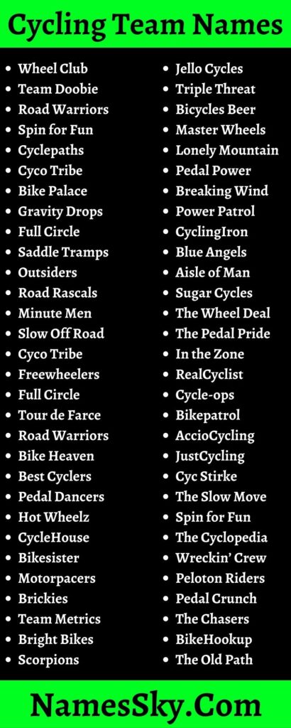 Spin bike online names