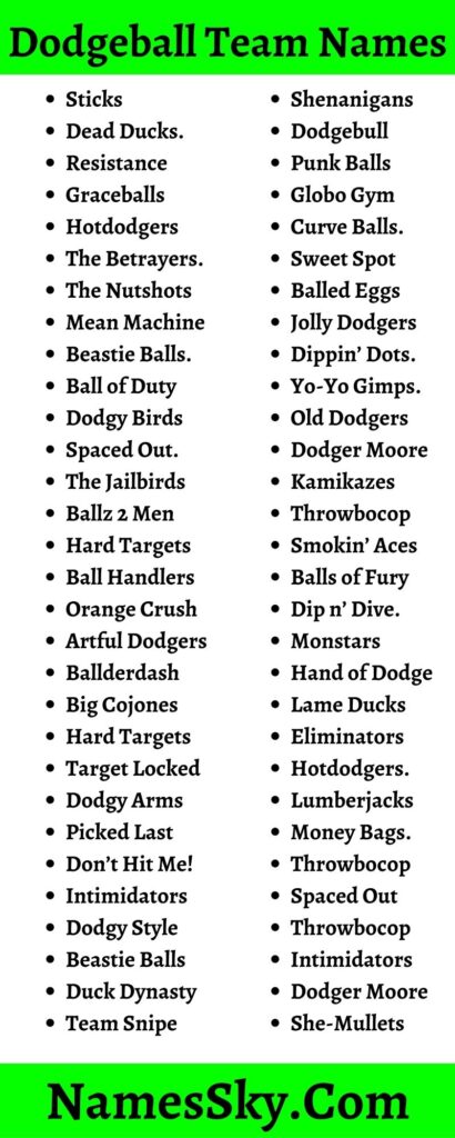 Dodgeball Team Names: 530+ Funny Dodgeball Names Ideas
