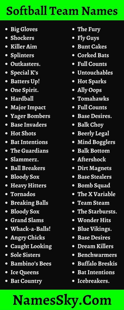 Softball Team Names