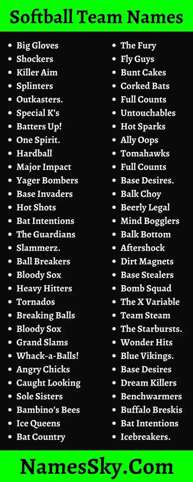 Softball Team Names (2022) 390+ Creative Names For Softball Team