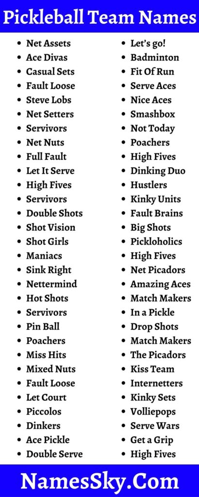 75 Pickleball Team Names that are Fun, Clever and Meaningful