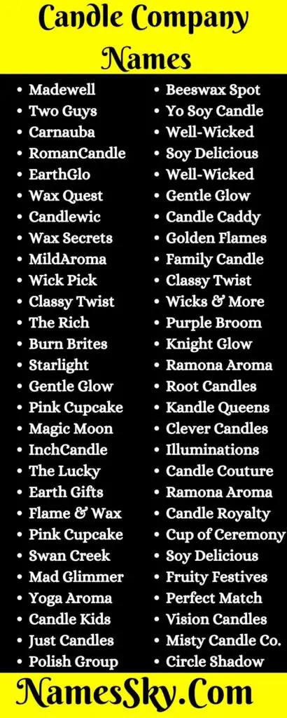 Candle Company Names: 211+ Best Names For Candle Business