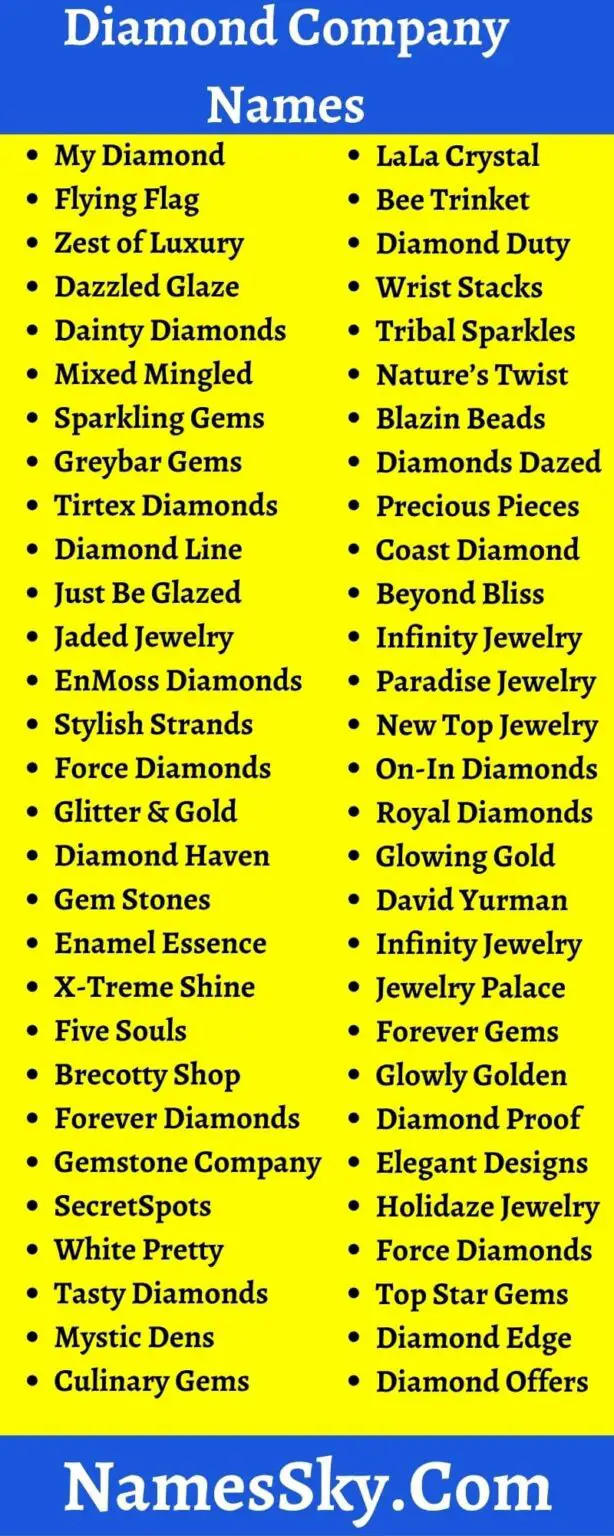 Diamond Company Names: 380+ Diamond Business Names Ideas