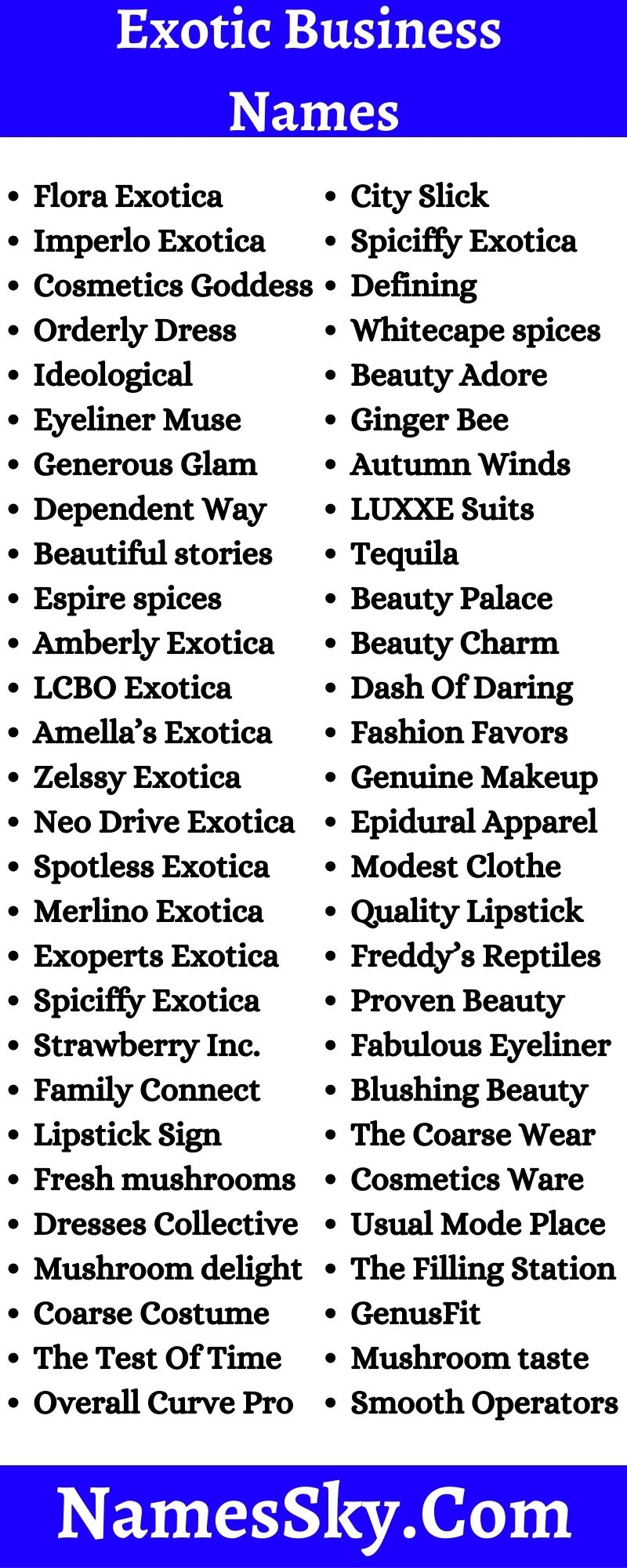 Exotic Business Names