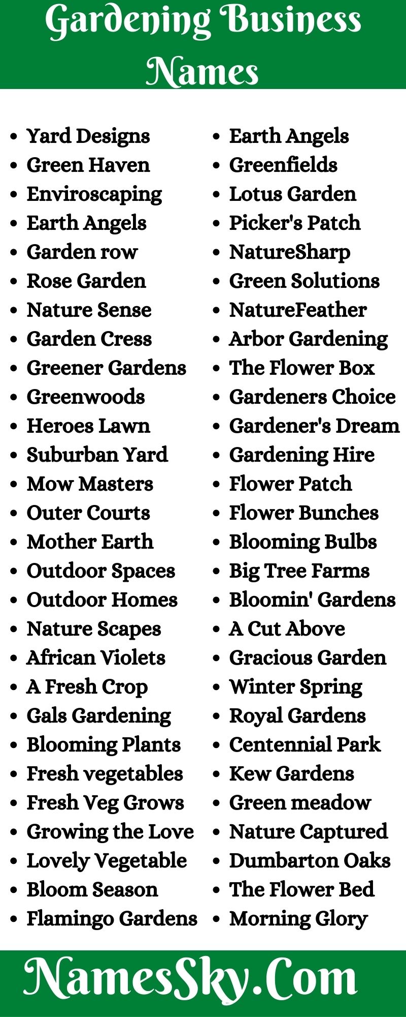 Gardening Business Names