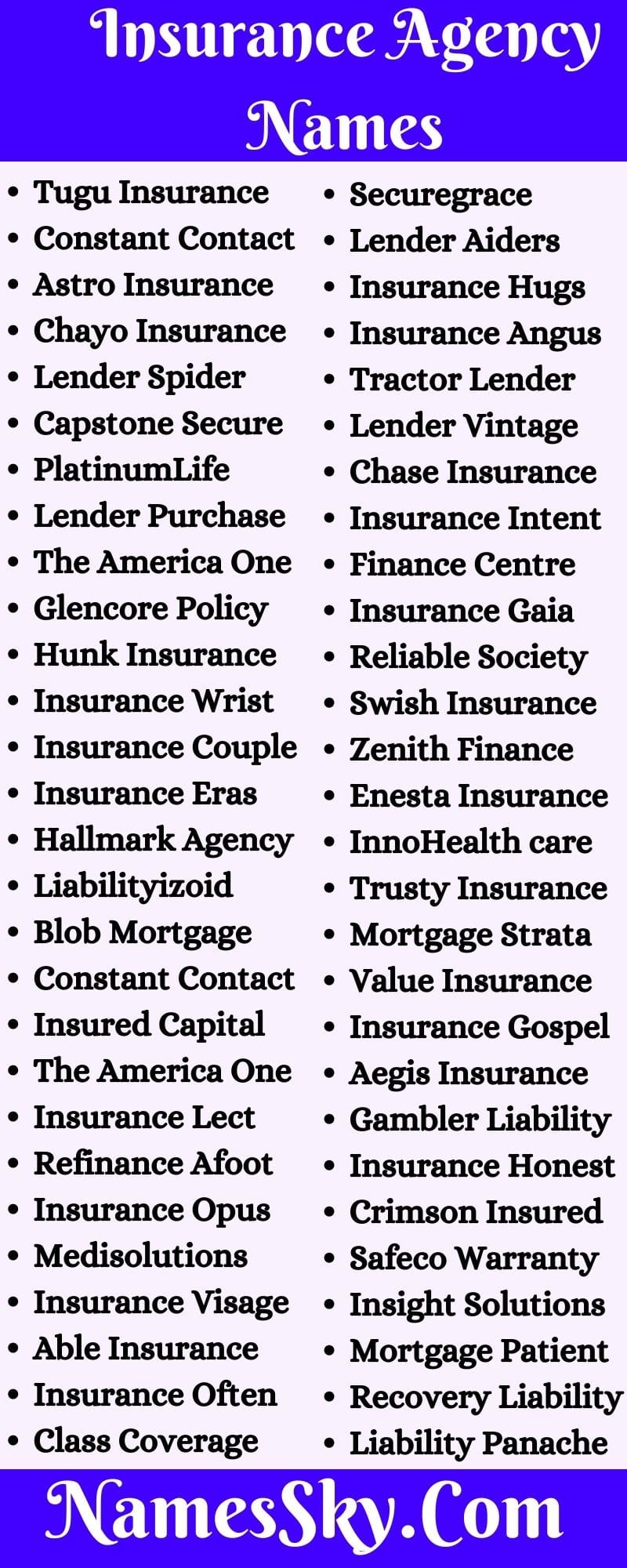Insurance Agency Names