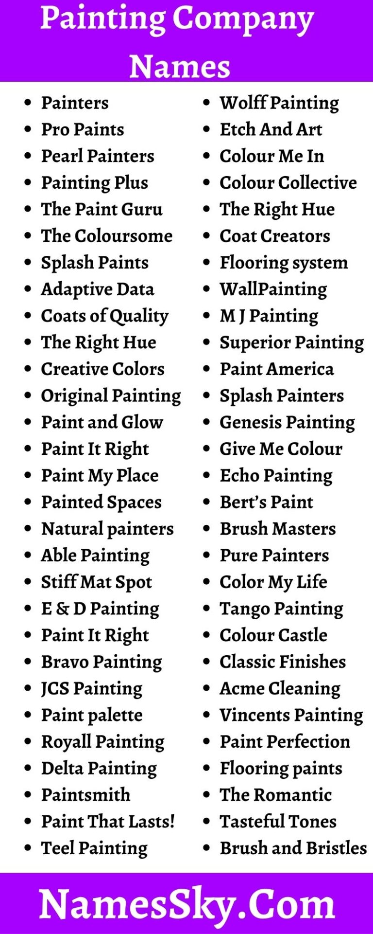 Painting Company Names: 805+ Funny Names For Painting Business