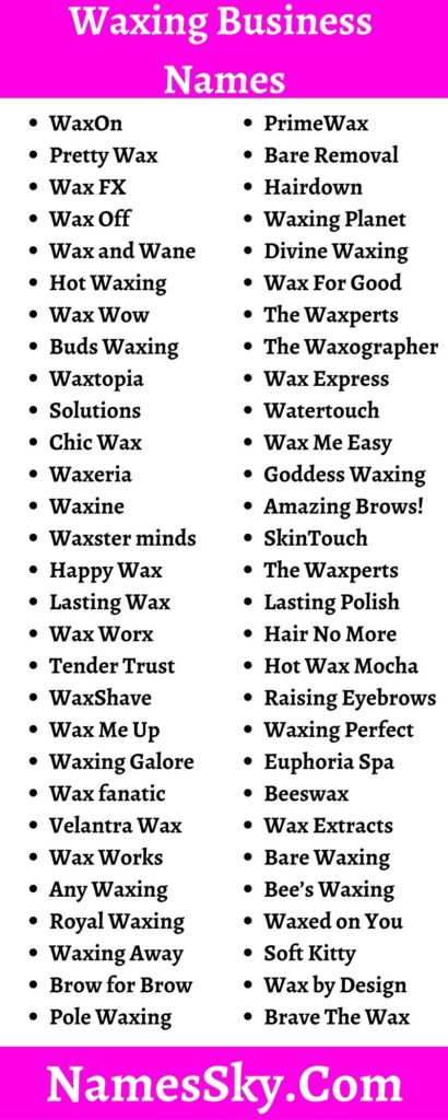 Waxing Business Names