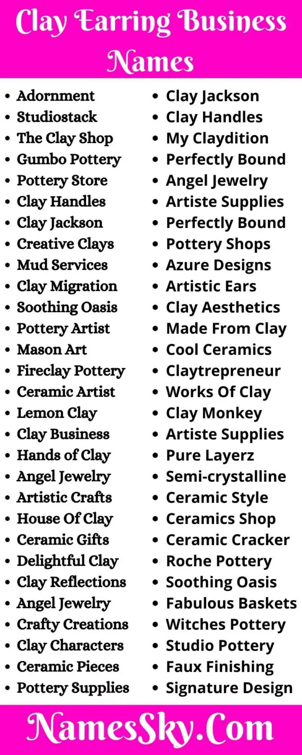 254+ Clay Earring Business Names Ideas (Creative, Catchy, Good, Unique)