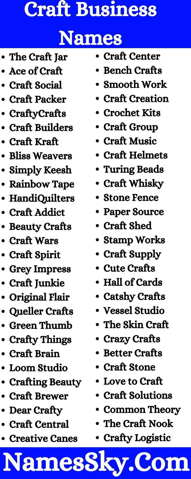 601 Fun and Creative Craft Business Names To Try in 2024