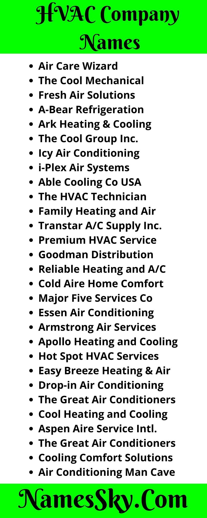 HVAC Company Names