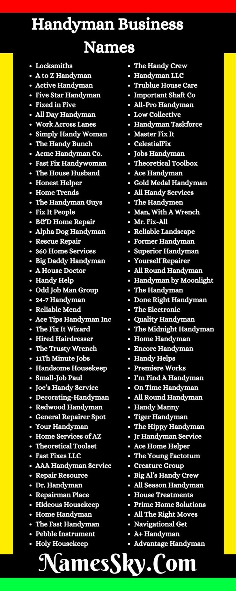 263+ Handyman Business Names Ideas & Company Names List