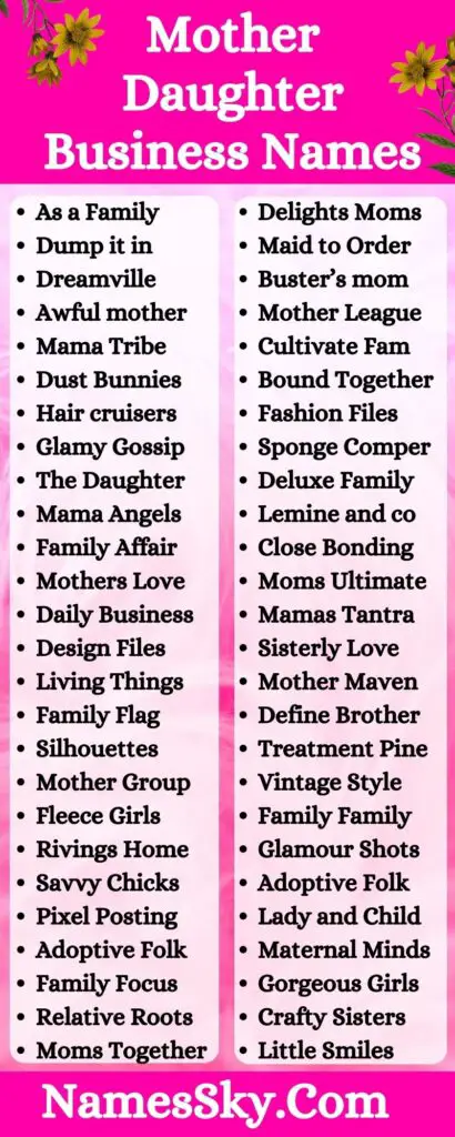 267+ Mother Daughter Business Names Ideas List Generator