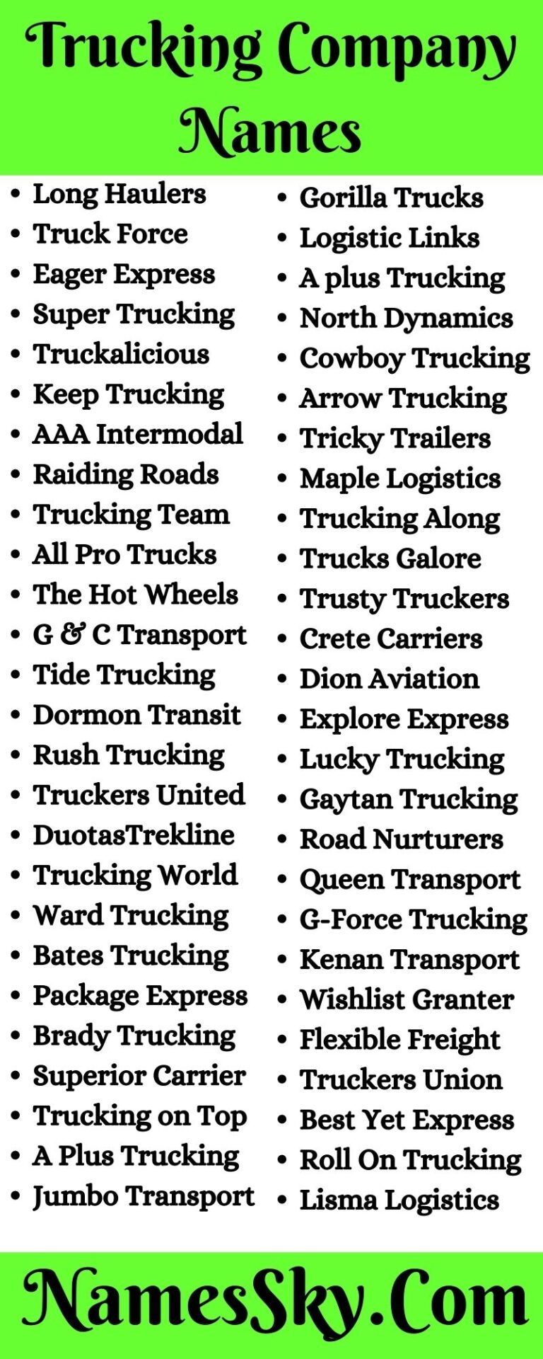 Creative Trucking Company Names Ideas That Actually Work