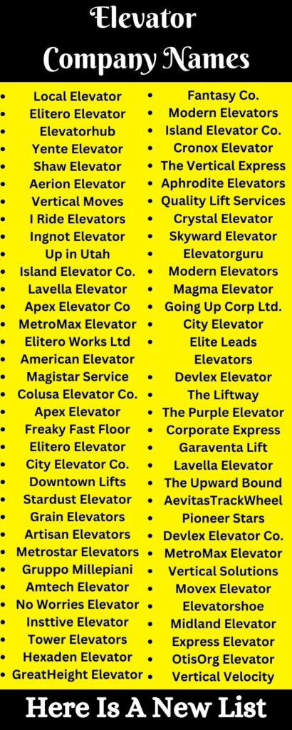 Elevator Company Names.2