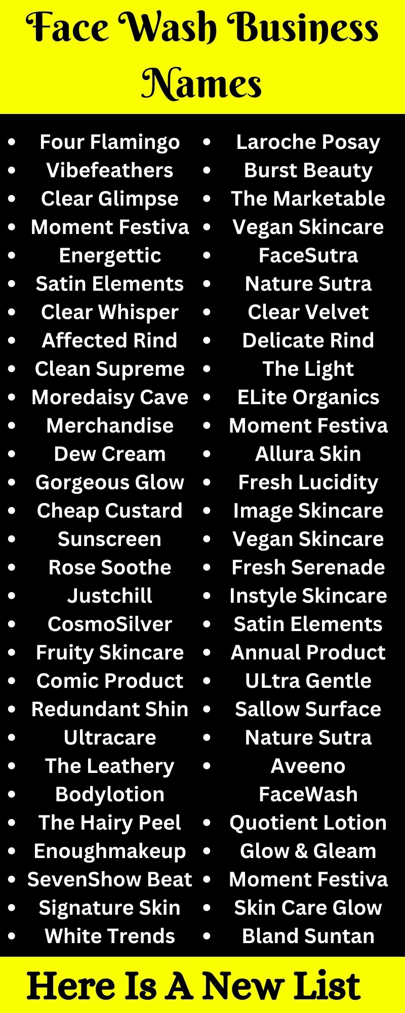 Face Wash Business Names: 551+ Face Wash Name Ideas