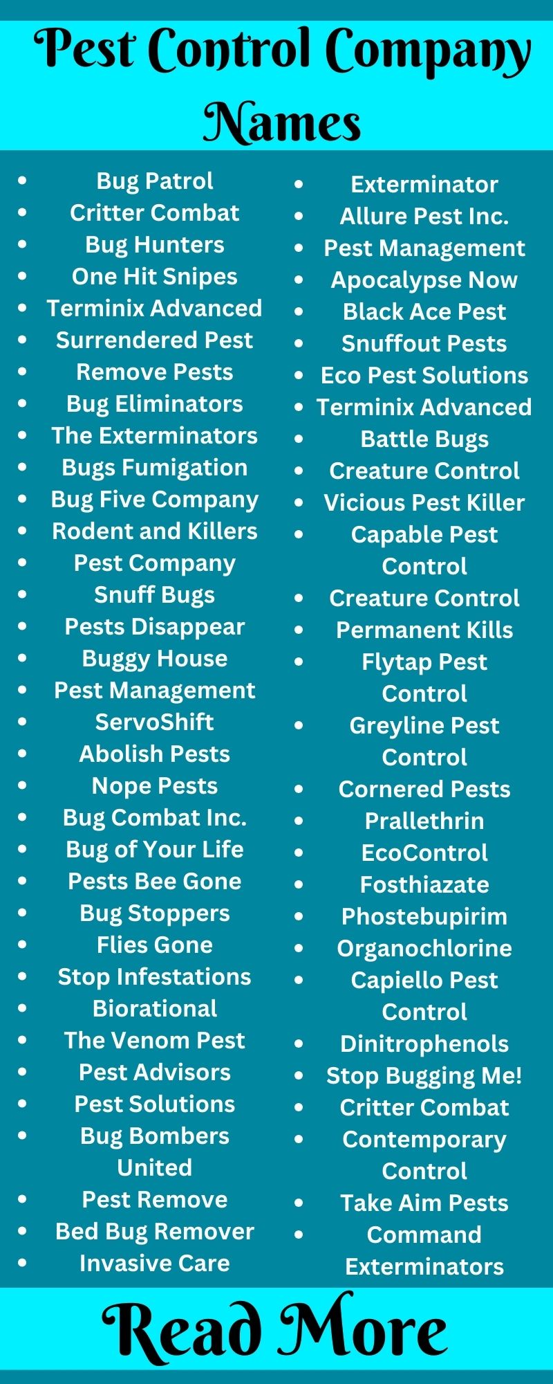 601+ Funny Pest Control Company Names For Starting Your Business