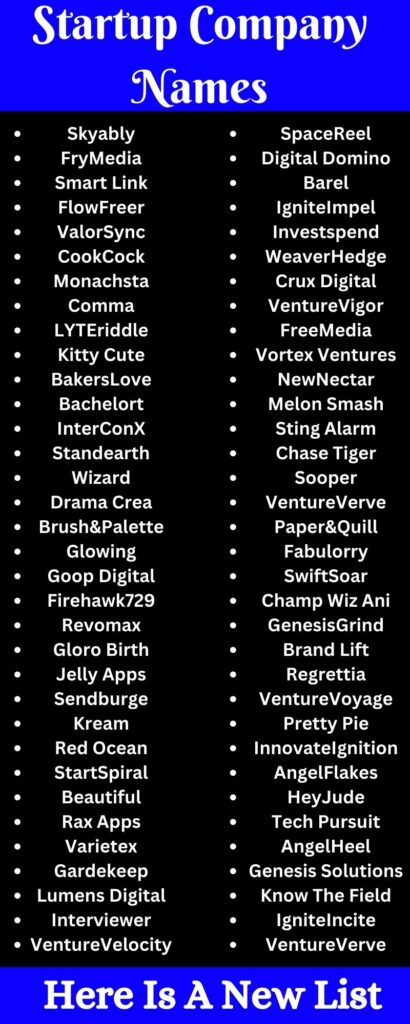 Startup Company Names