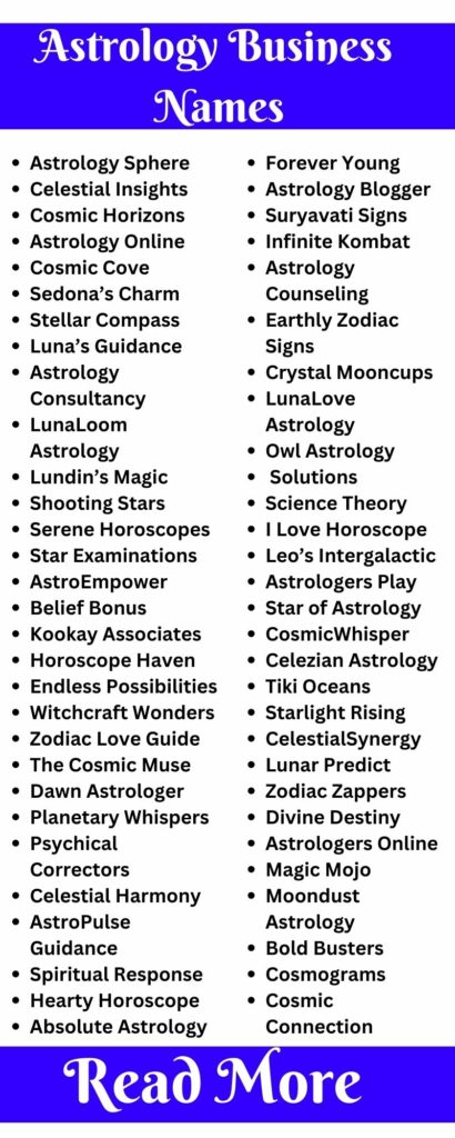 Astrology Business Names.3