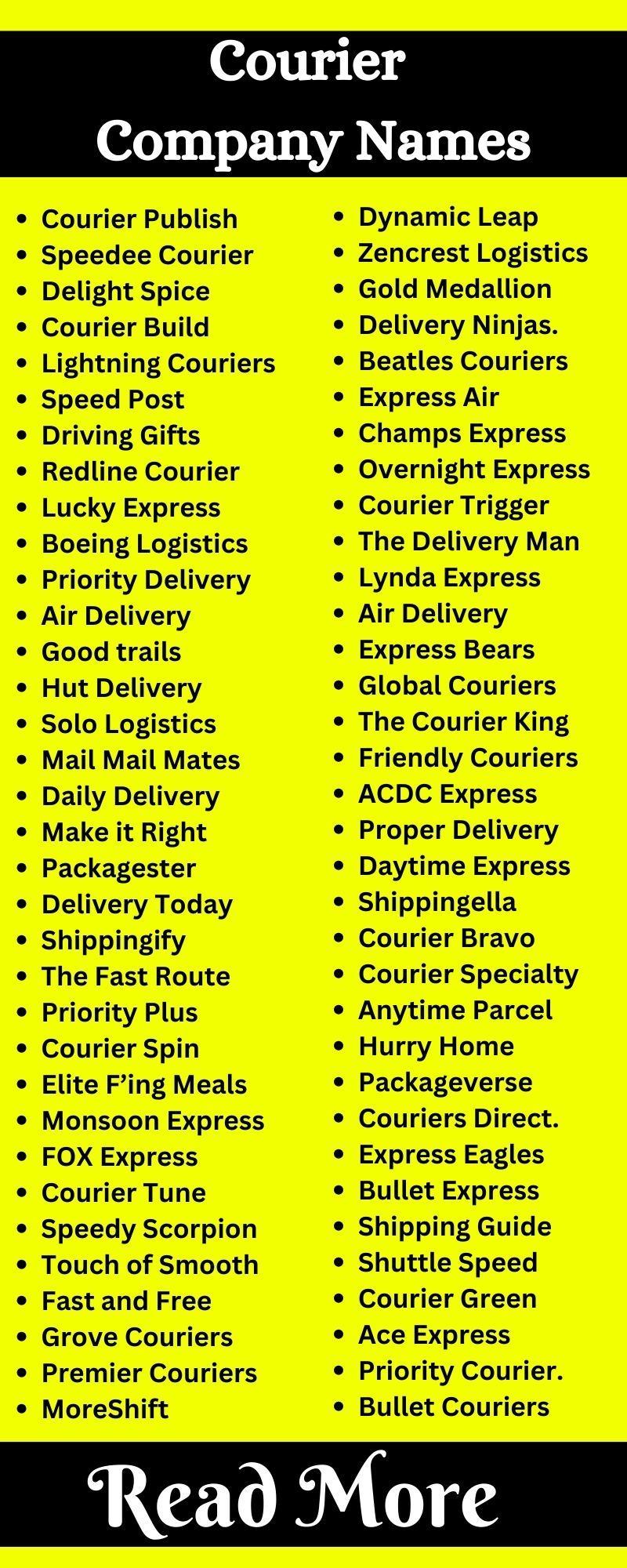 658+ Courier Company Name Ideas For Your ECommerce Courier Service Brand