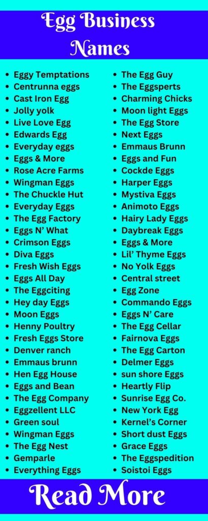 615+ Egg Business Names Ideas For Your New Company, Shop, Farm, Brand