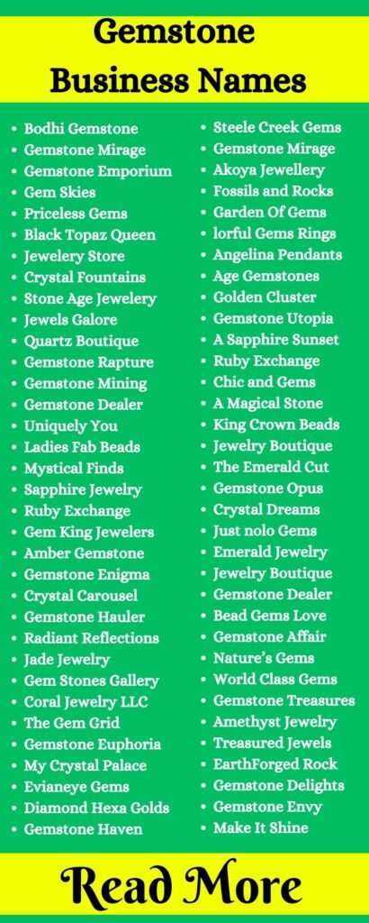 535+ Gemstone Business Names Ideas That Make You The Gem