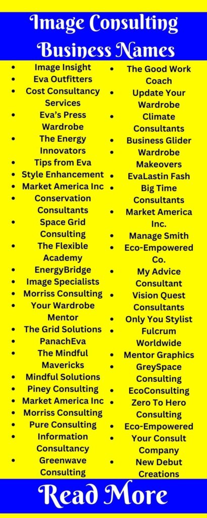 Image Consulting Business Names.2
