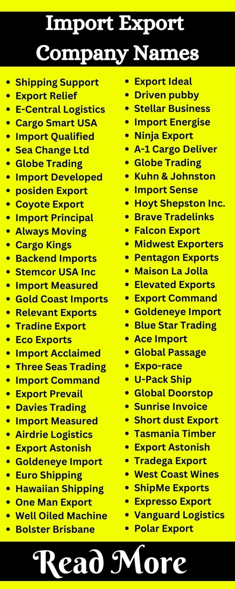 625+ Attractive Import Export Company Name Ideas List For Business