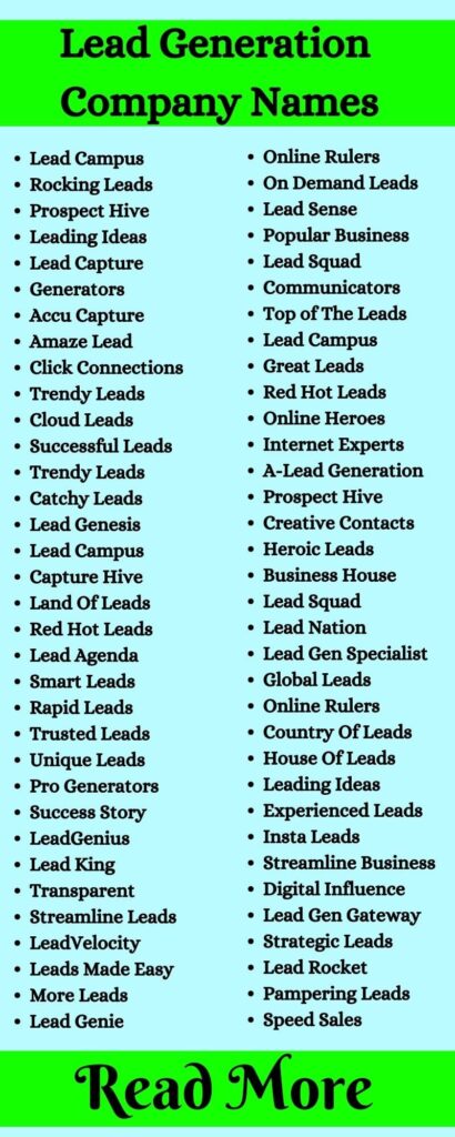 Lead Generation Company Names1