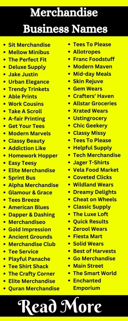 651+ General Merchandise Business Name Ideas (Best, Catchy, Unique)