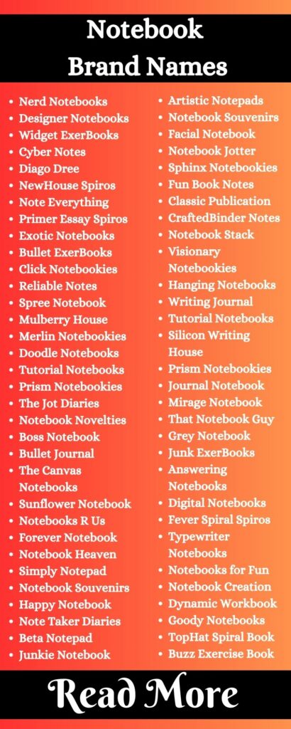 Notebook Brand Names Ideas: 561+ Catchy Name For Notebook Business Or ...