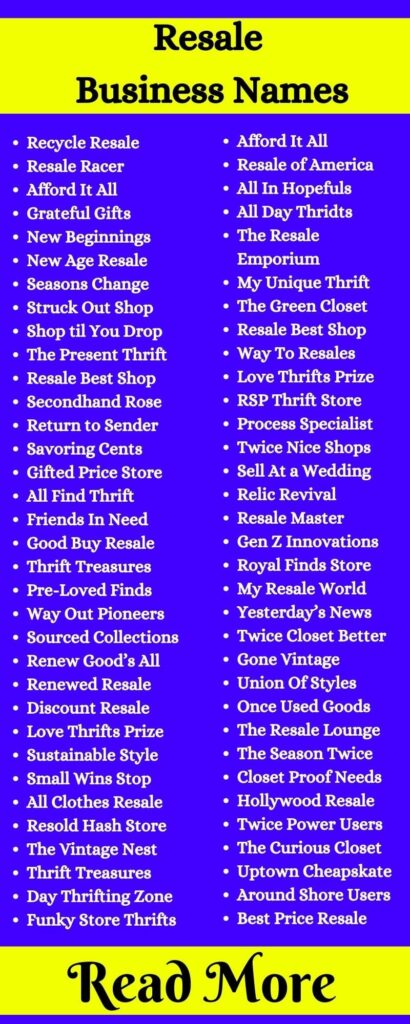 Resale Business Names1