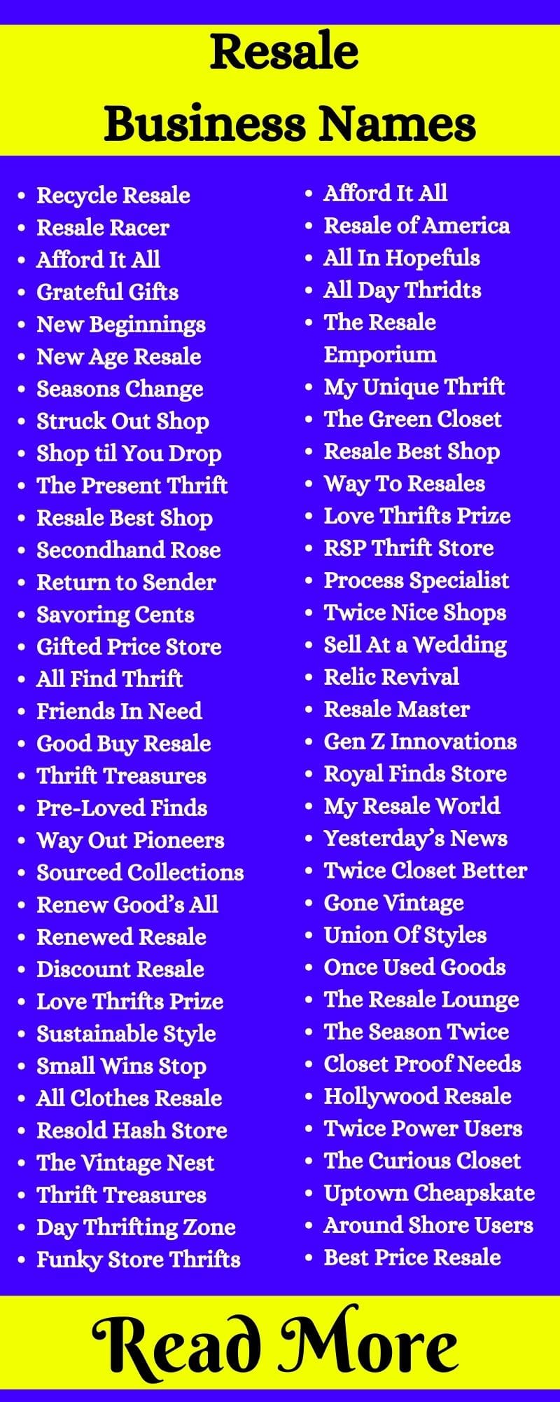 346+ Unique Resale Business Names Ideas & Name Generator