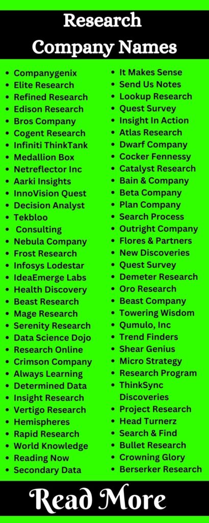 Research Company Names3
