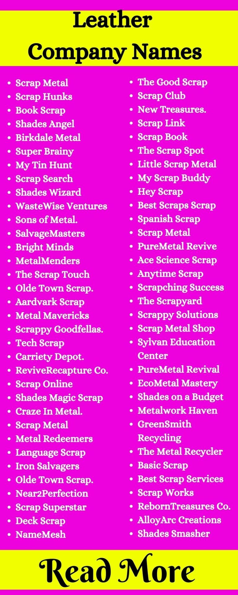 594+ Catchy & Unique Scrap Metal Business Name Ideas Lists