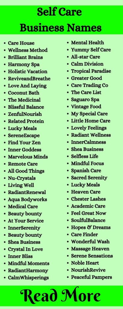 Self Care Business Names2
