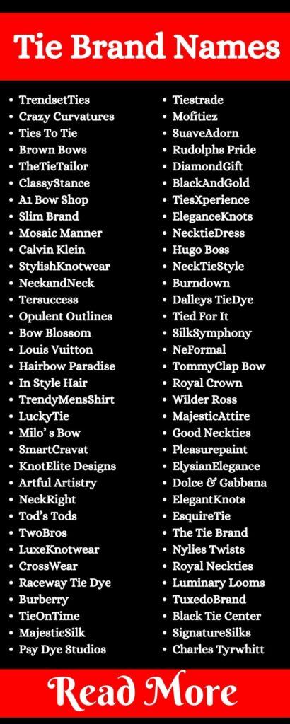 453+ Luxury & Stylish Tie Brand Name Ideas List For Business